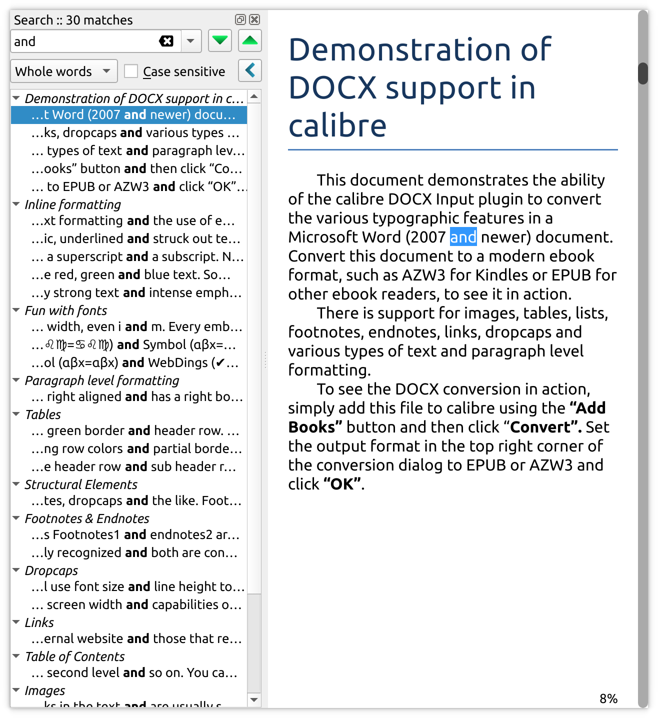 calibre epub reader